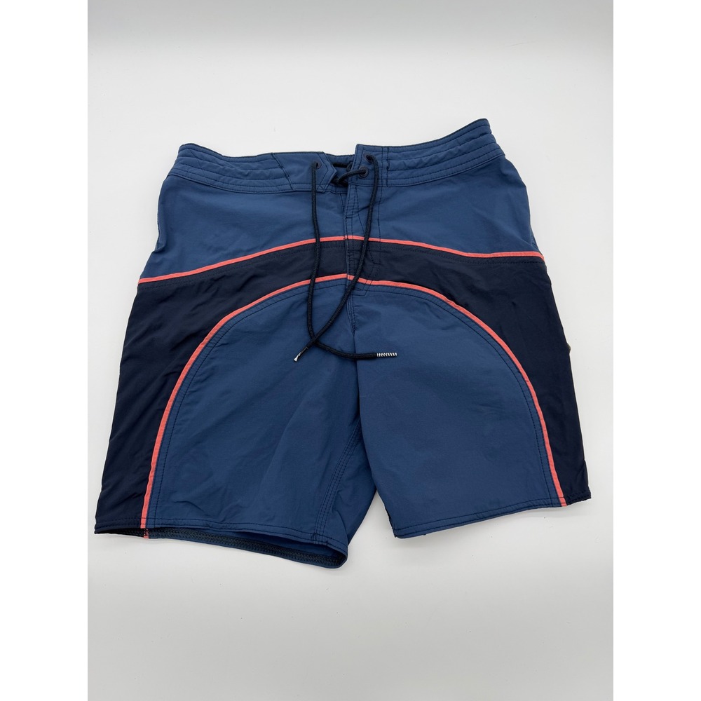 Volcom Liberators Board Shorts Mens 28 Blue Orange Cinch Fly Surf Swim Trunks